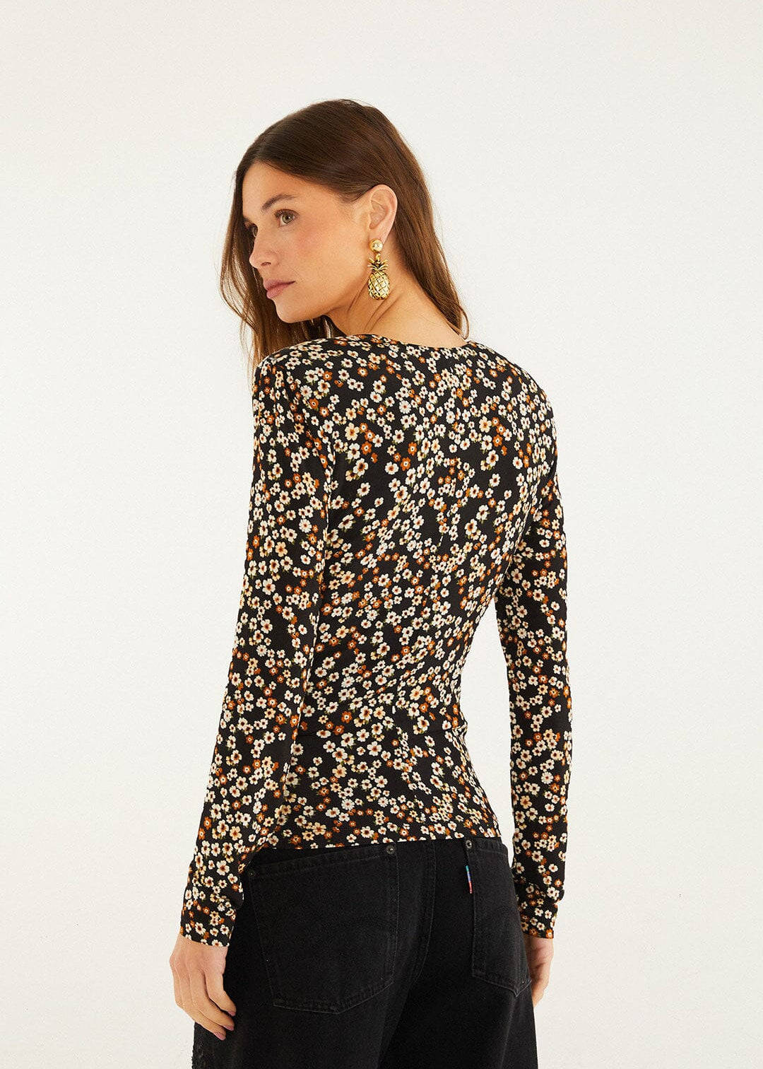 Tiny Flowers Black Jersey