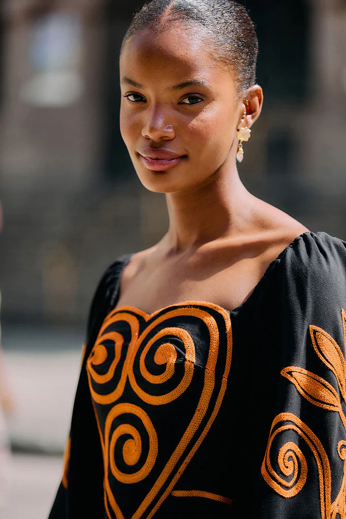 Cornely Ainika Black Artisanal Heart Long Sleeves