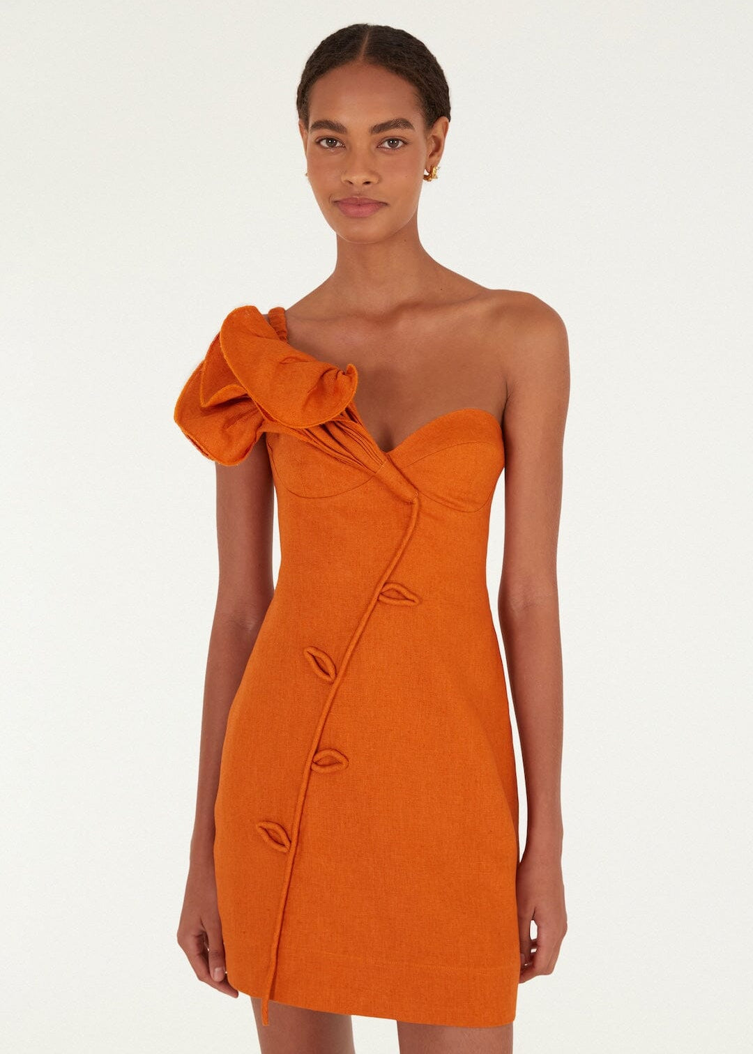 Orange Flower Mini Dress