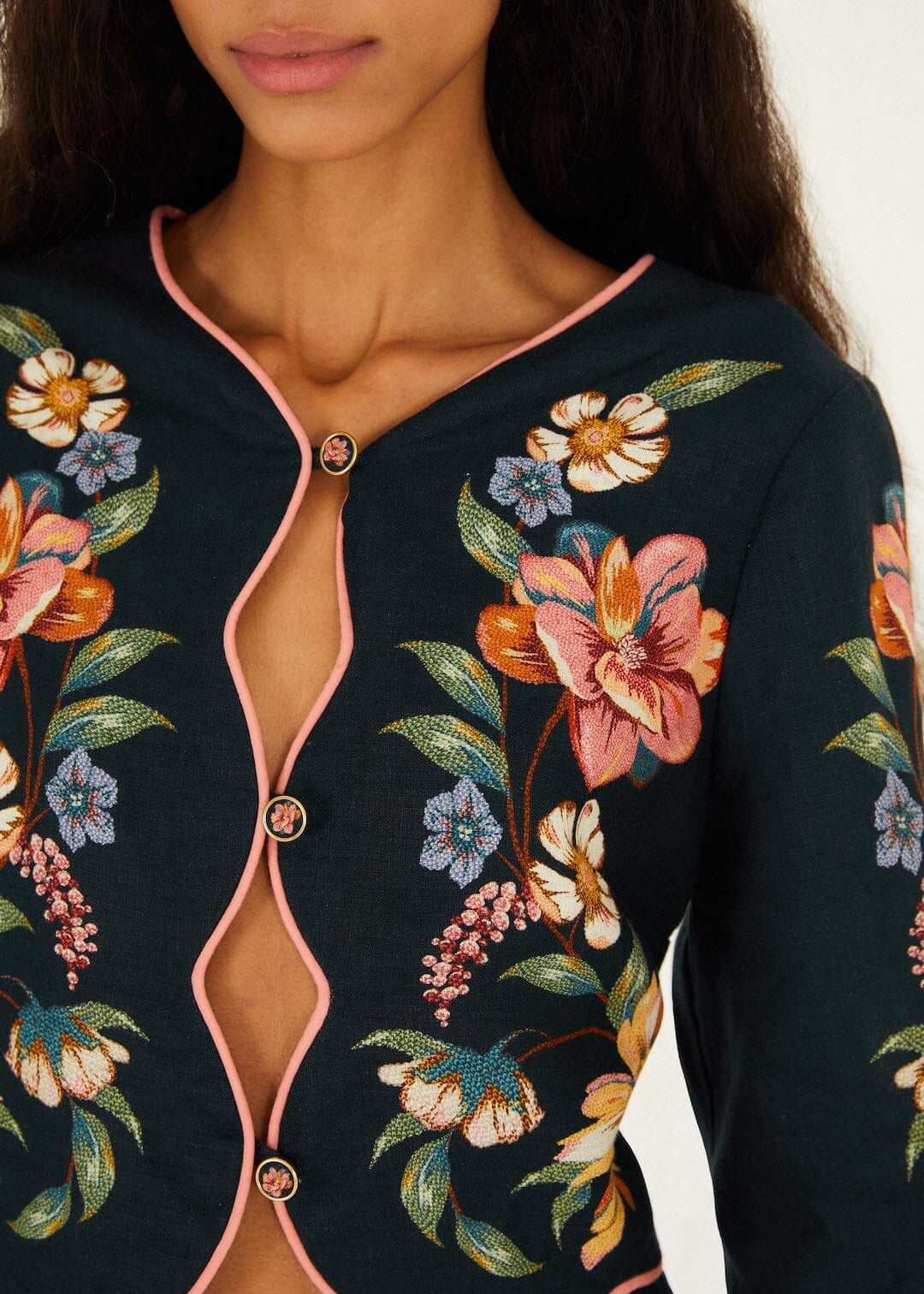 Maira Floral Dark Blue Top