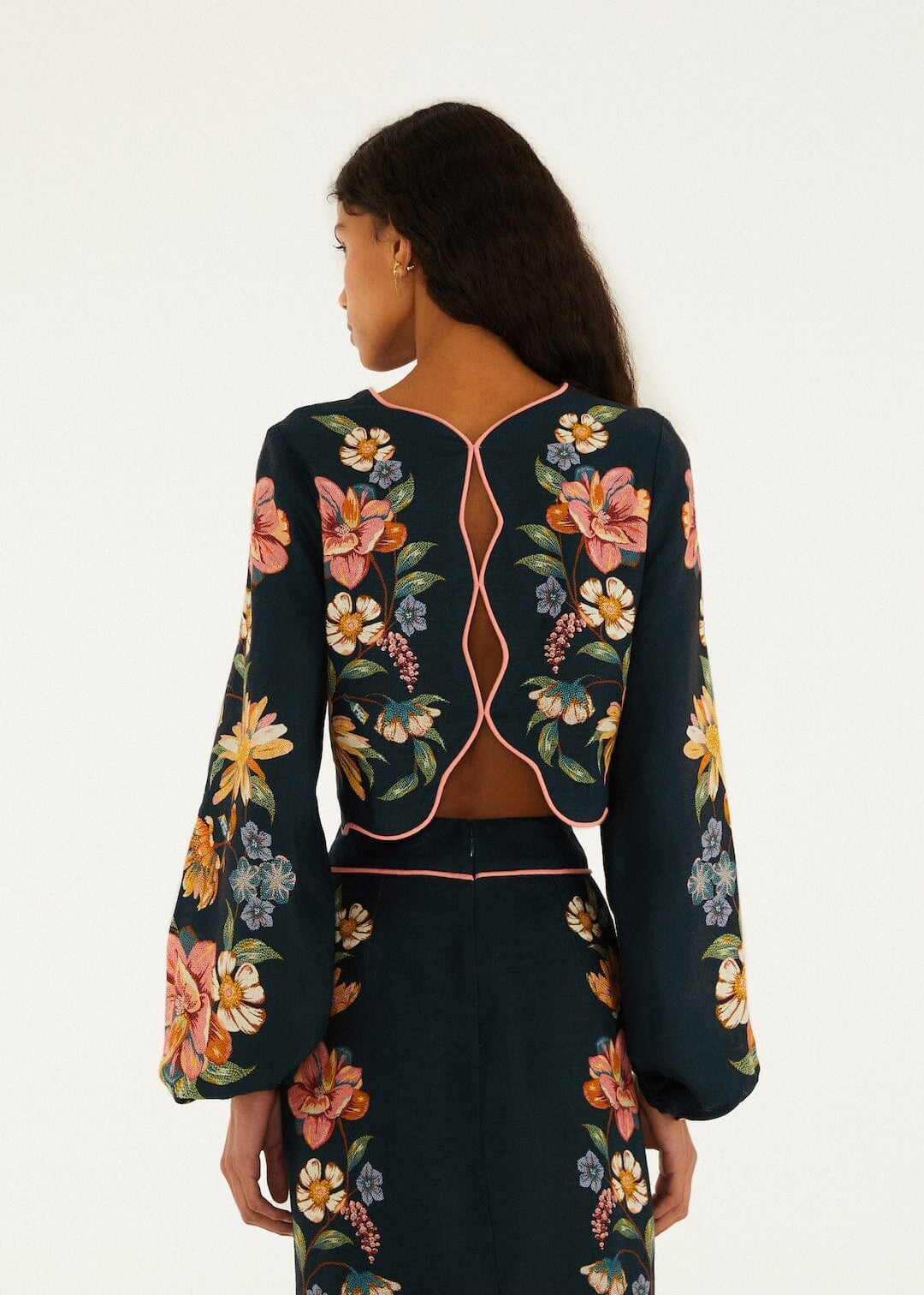 Maira Floral Dark Blue Top