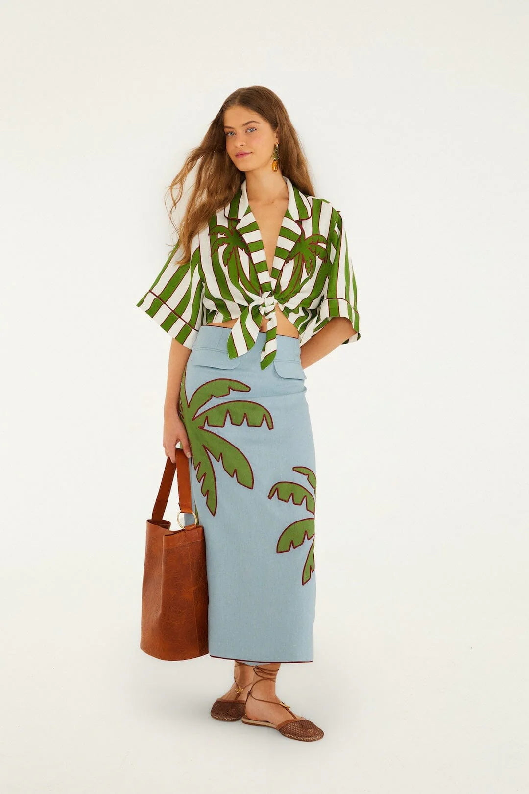 Spring Stripes Green Crop Top