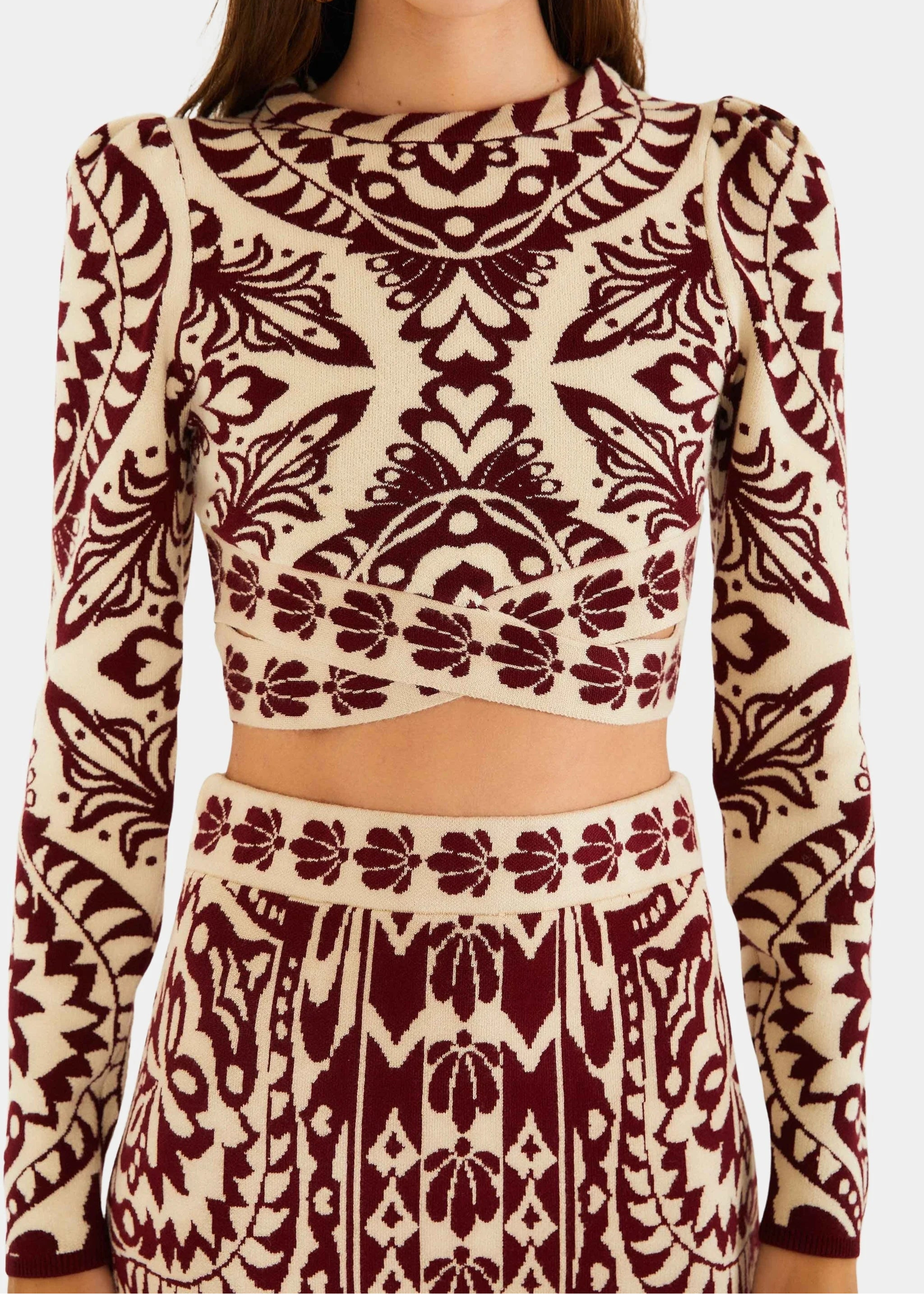 Pineapple Love Burgundy Knit Top