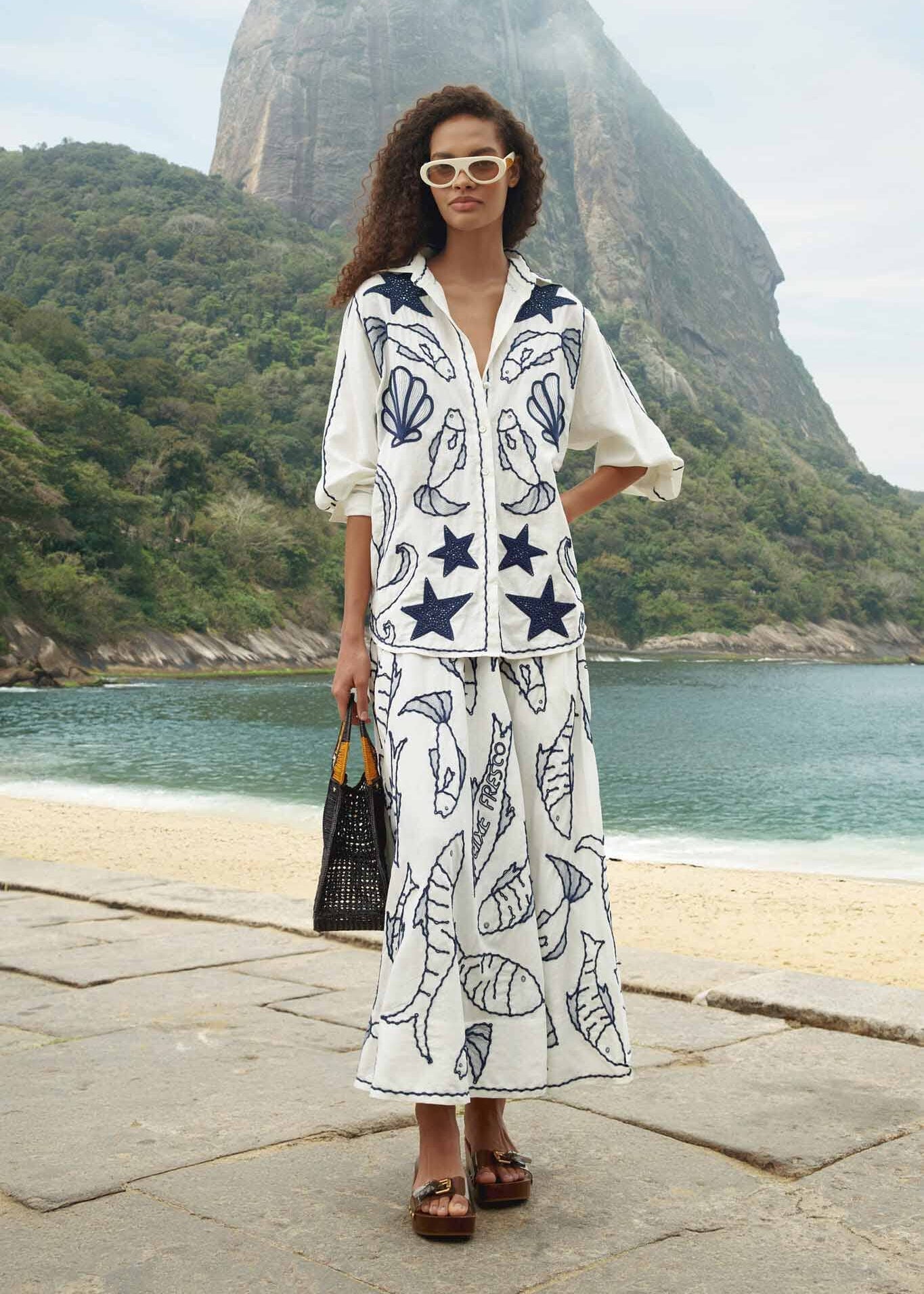 Off-White Fresh Fish Midi Skirt