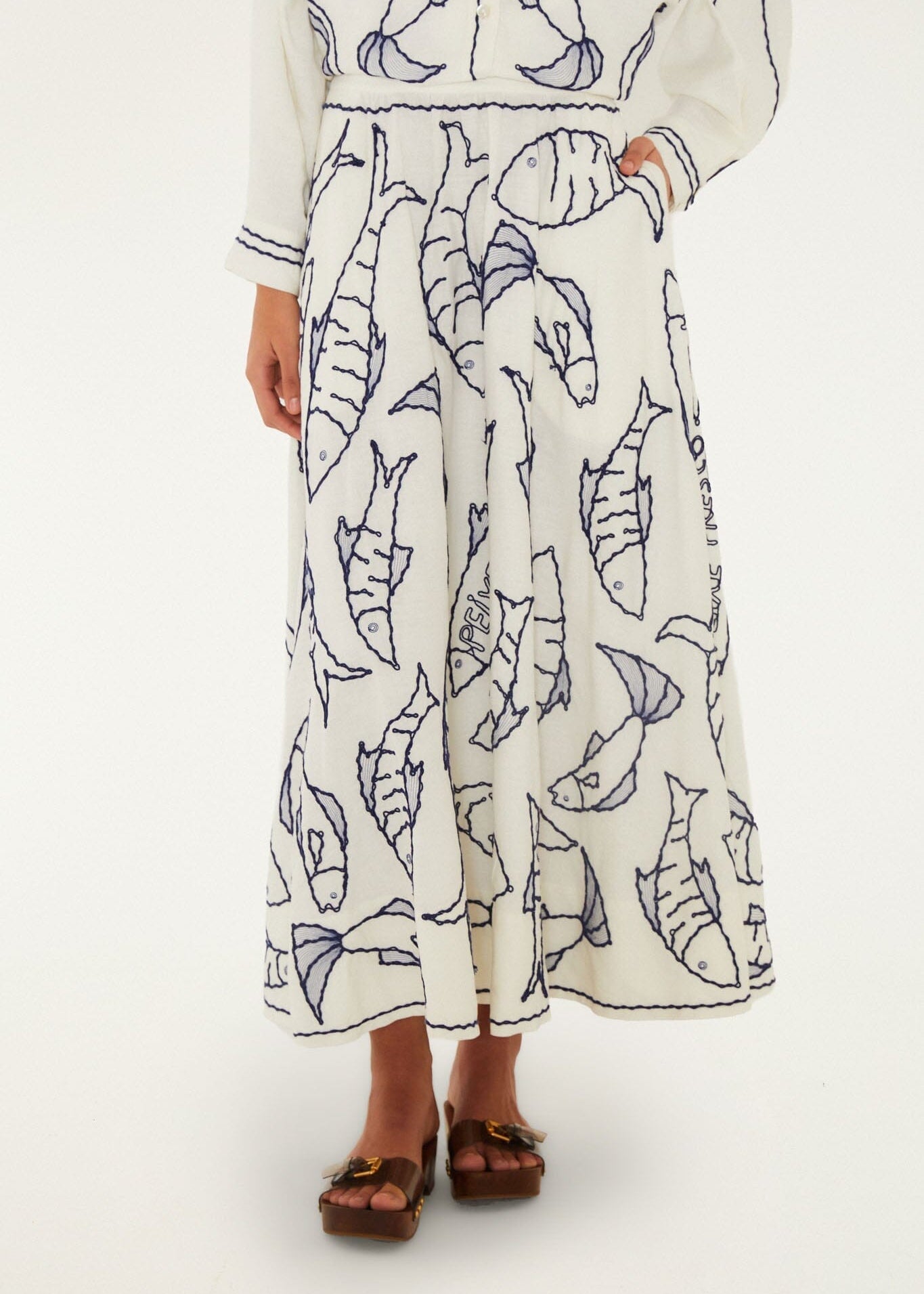 Off-White Fresh Fish Midi Skirt