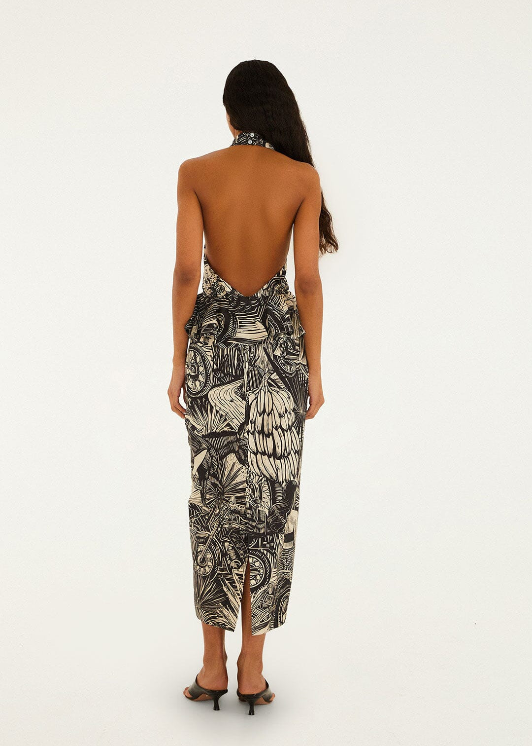 Ruta Beige Embroidered Maxi Dress