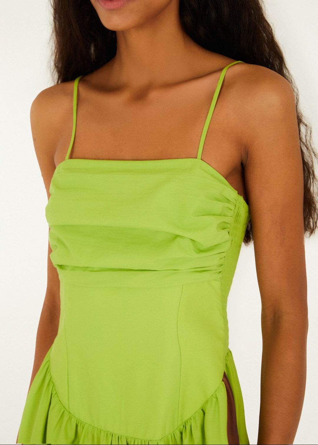 Green Birds Smocked Maxi Dress