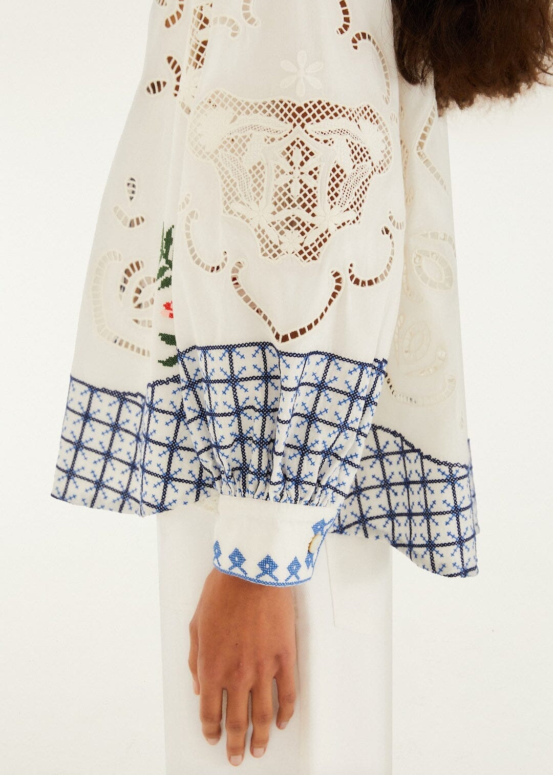 Off-White Flowers Embroidery Richelieu Shirt