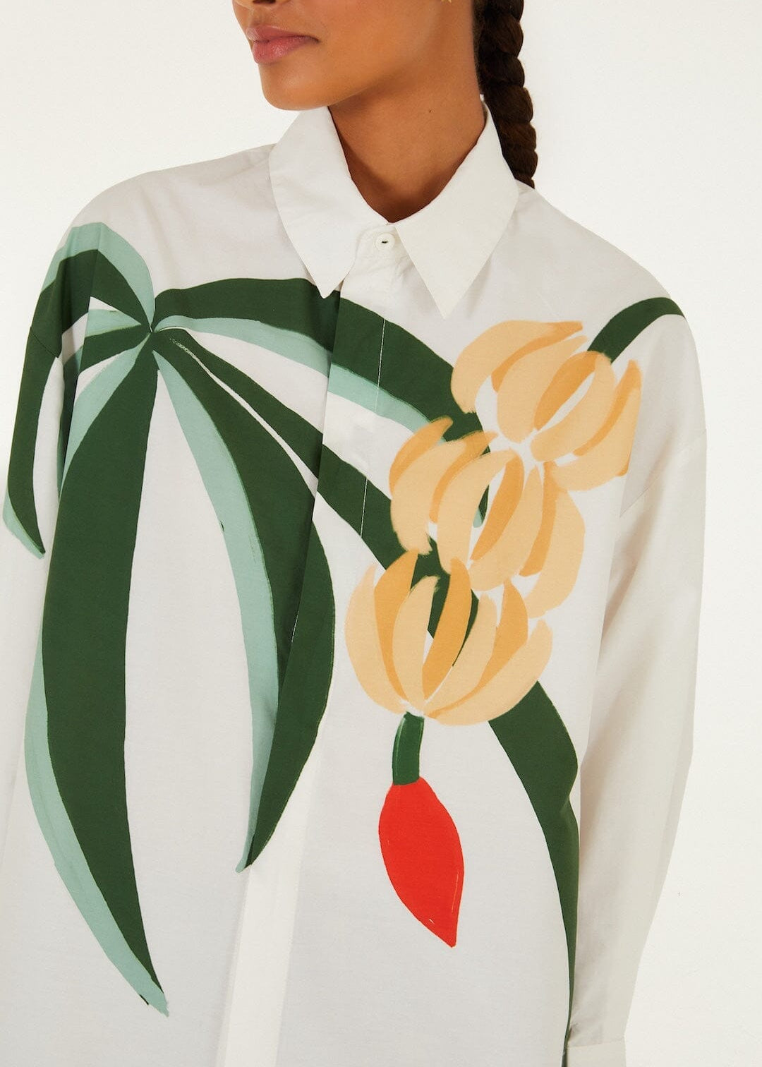 Graphic Banana Tree Applique Shirt