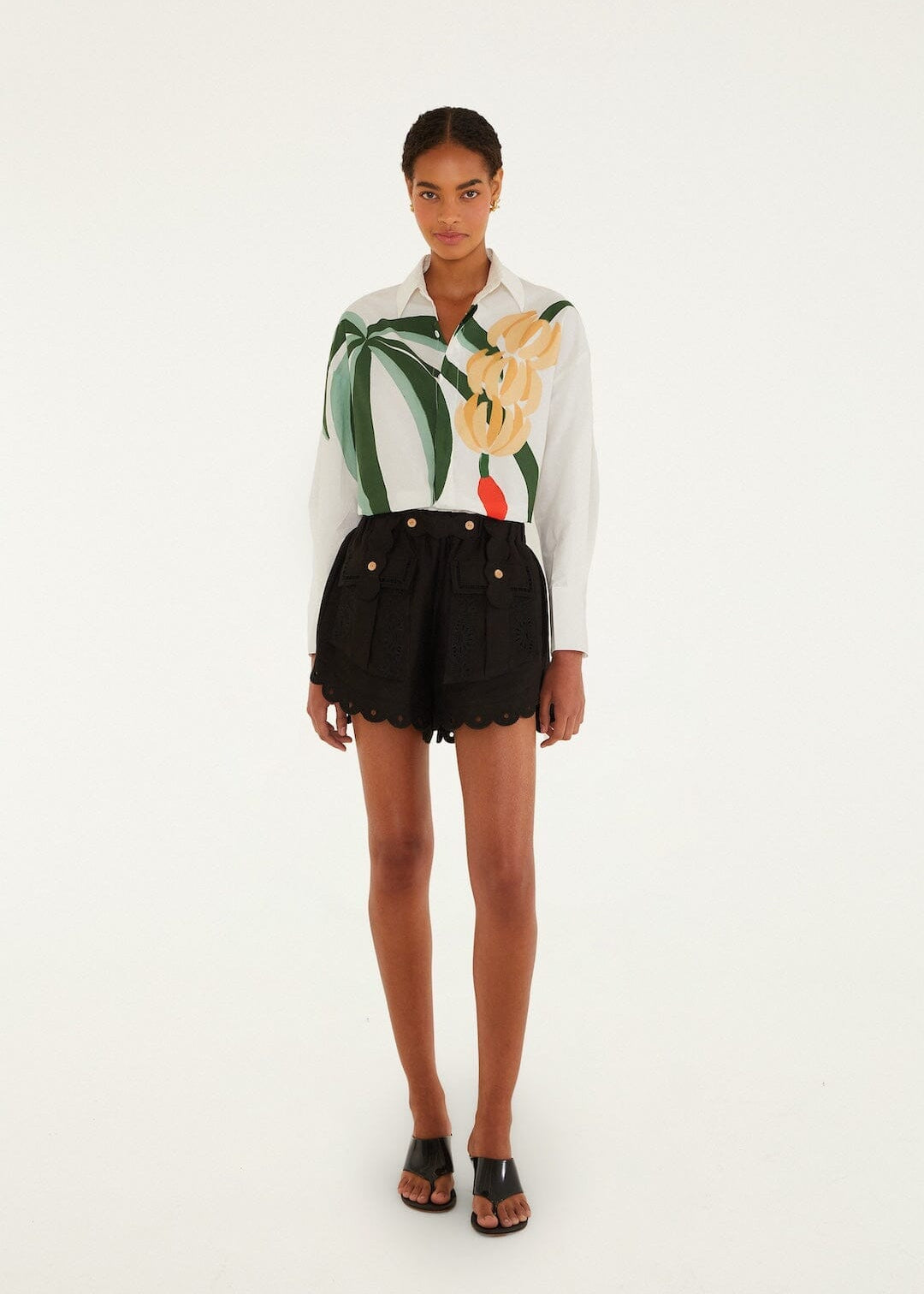 Graphic Banana Tree Applique Shirt