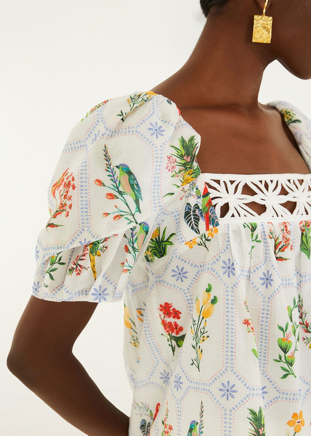 Tropical Porcelain Off-White Blouse