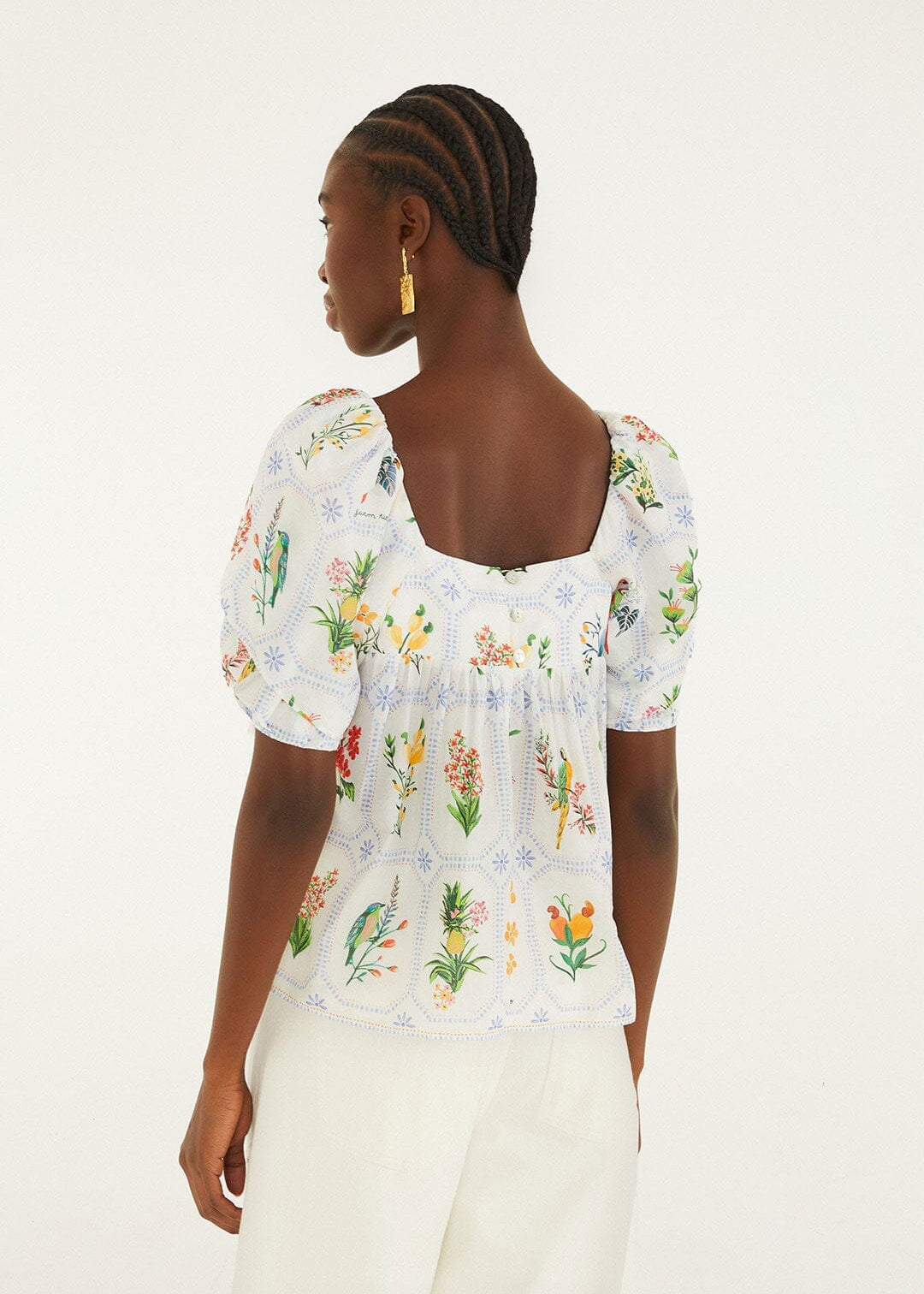 Tropical Porcelain Off-White Blouse