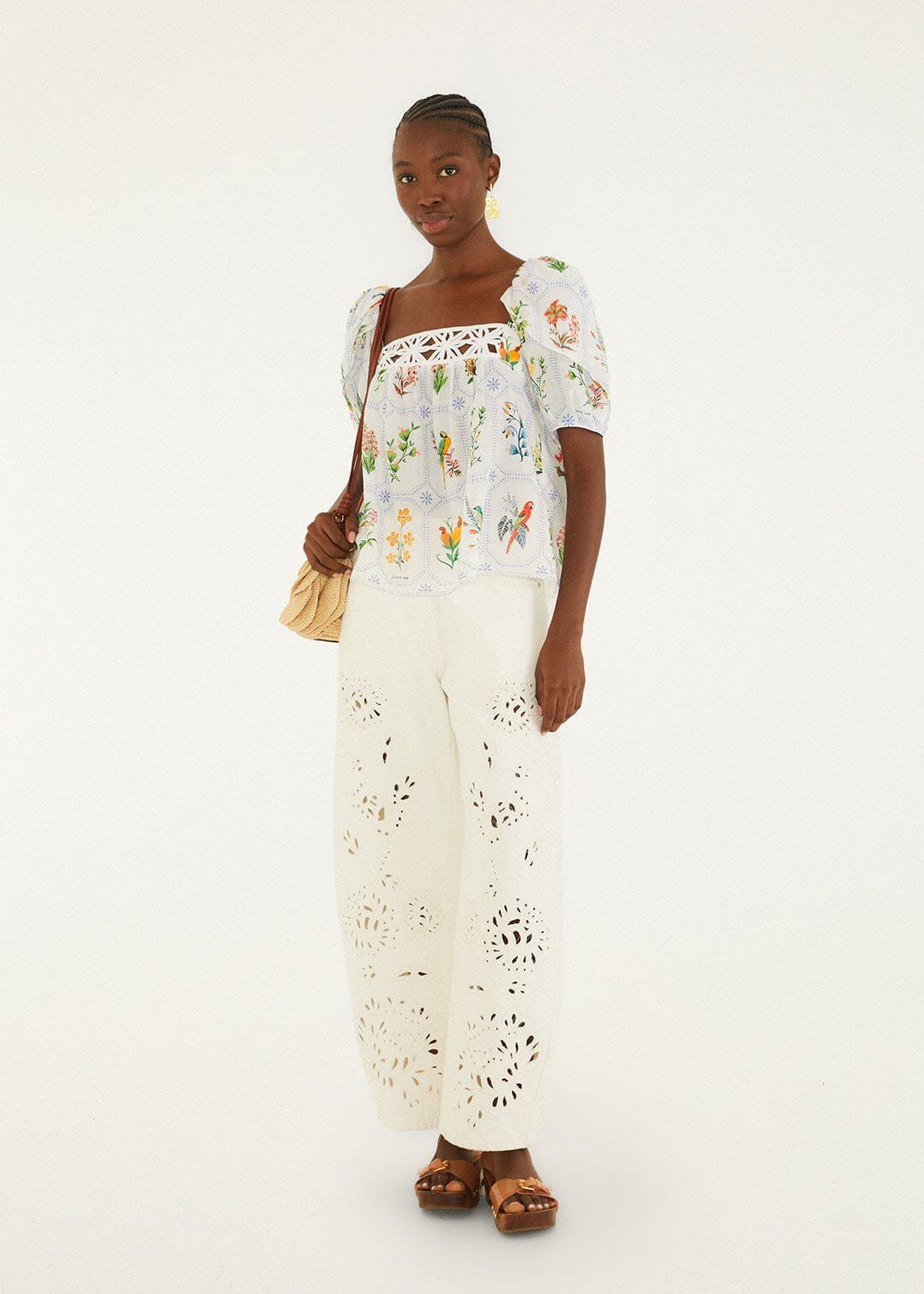 Tropical Porcelain Off-White Blouse