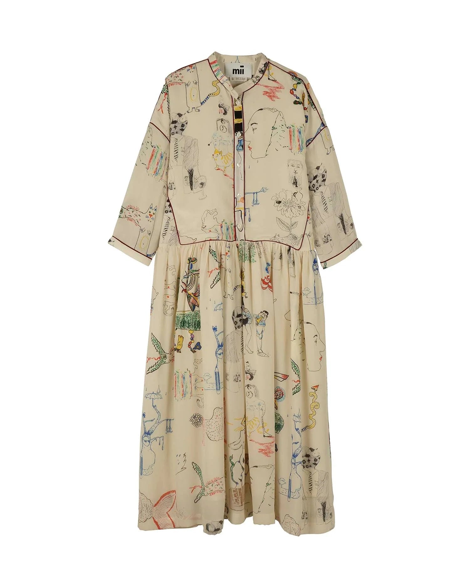 Nour Dress Surrealism - Creme