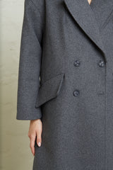 Long Pockets Coat Grey Melange