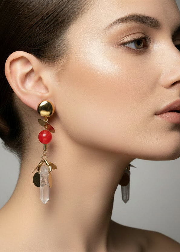 White Crystal Earrings