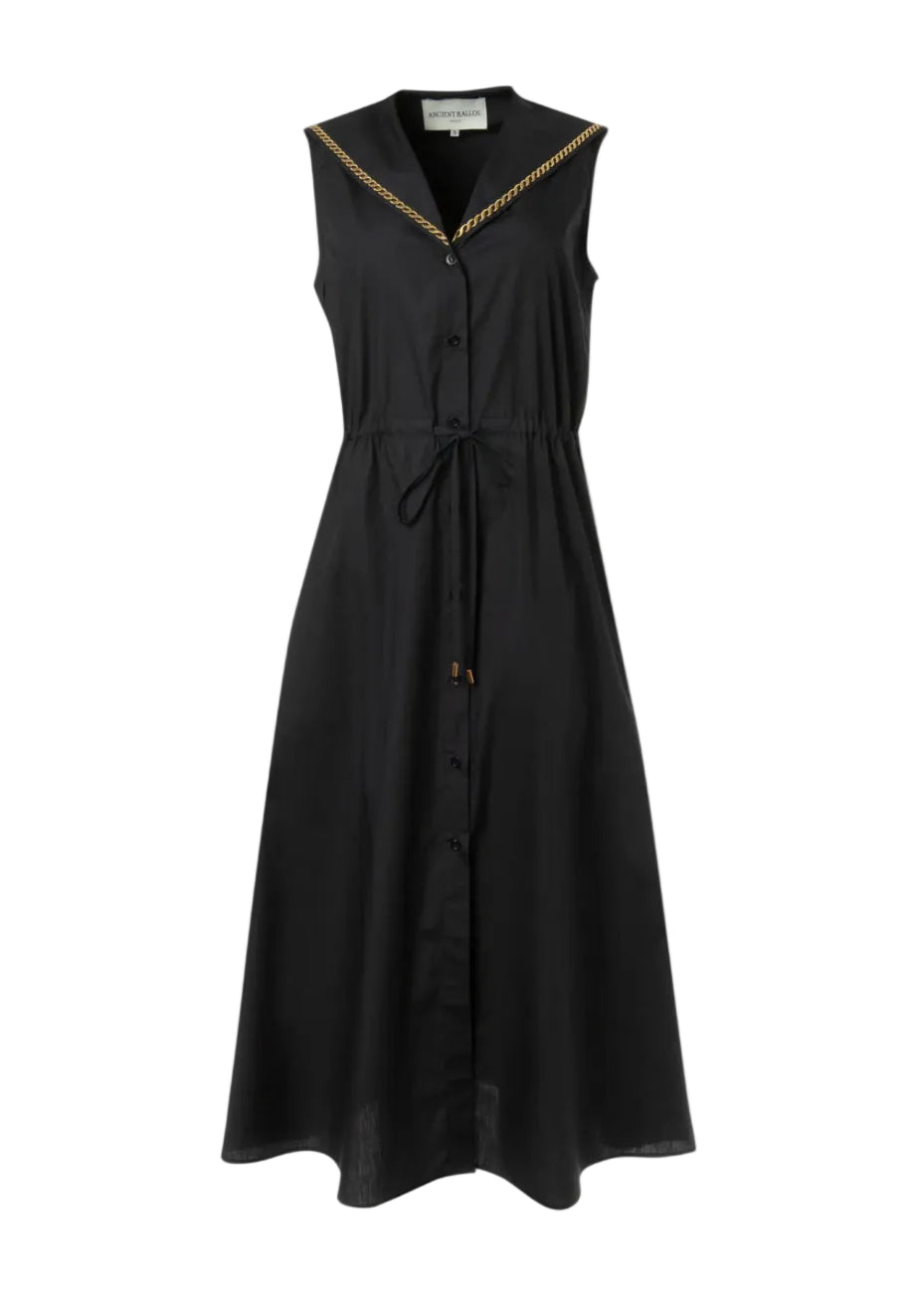 Desis Sailor Navy Blue Midi Shirt Dress