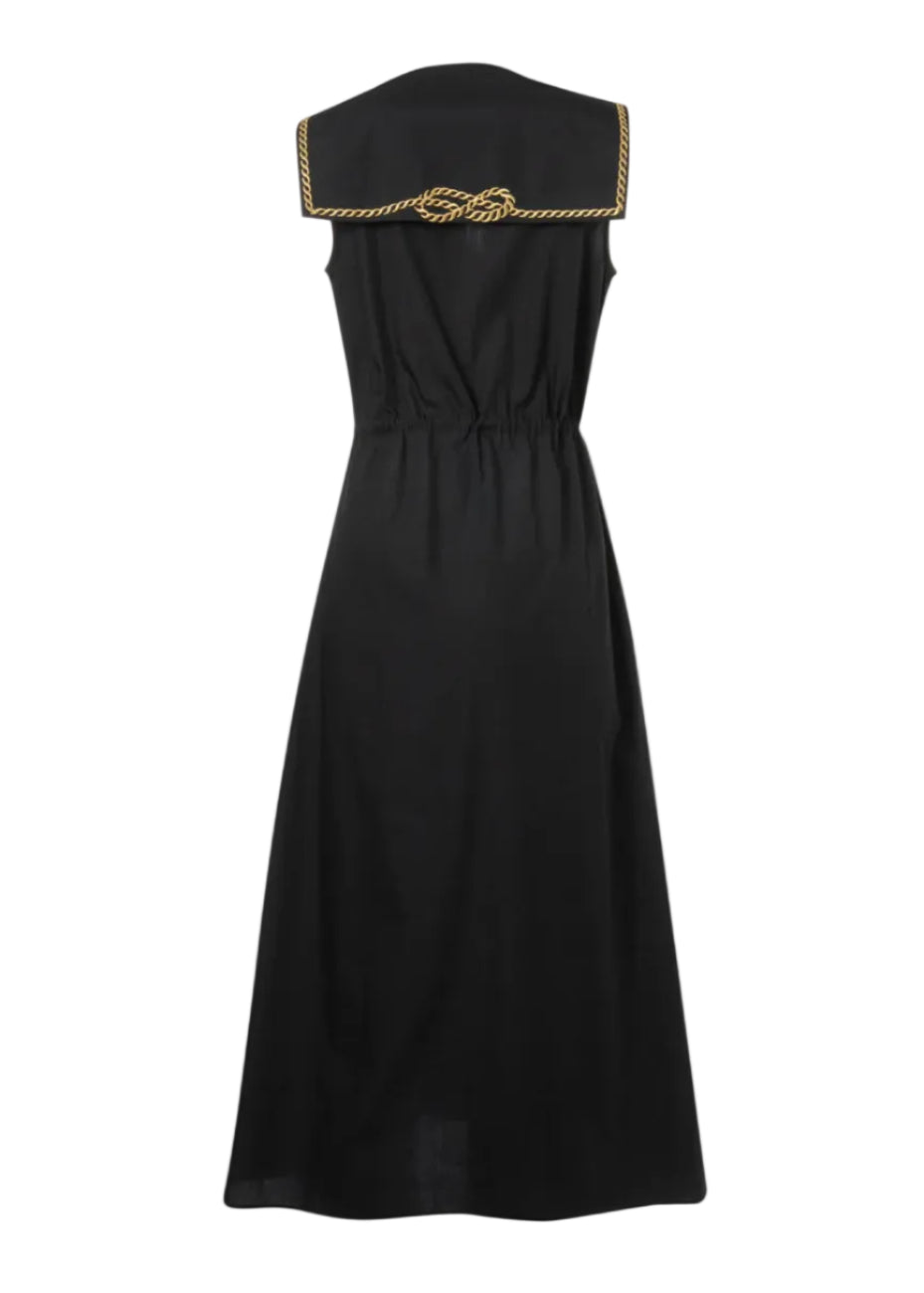 Desis Sailor Navy Blue Midi Shirt Dress