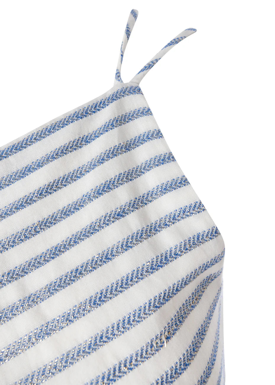 Riviera One Shoulder Midi Greek Blue Dress