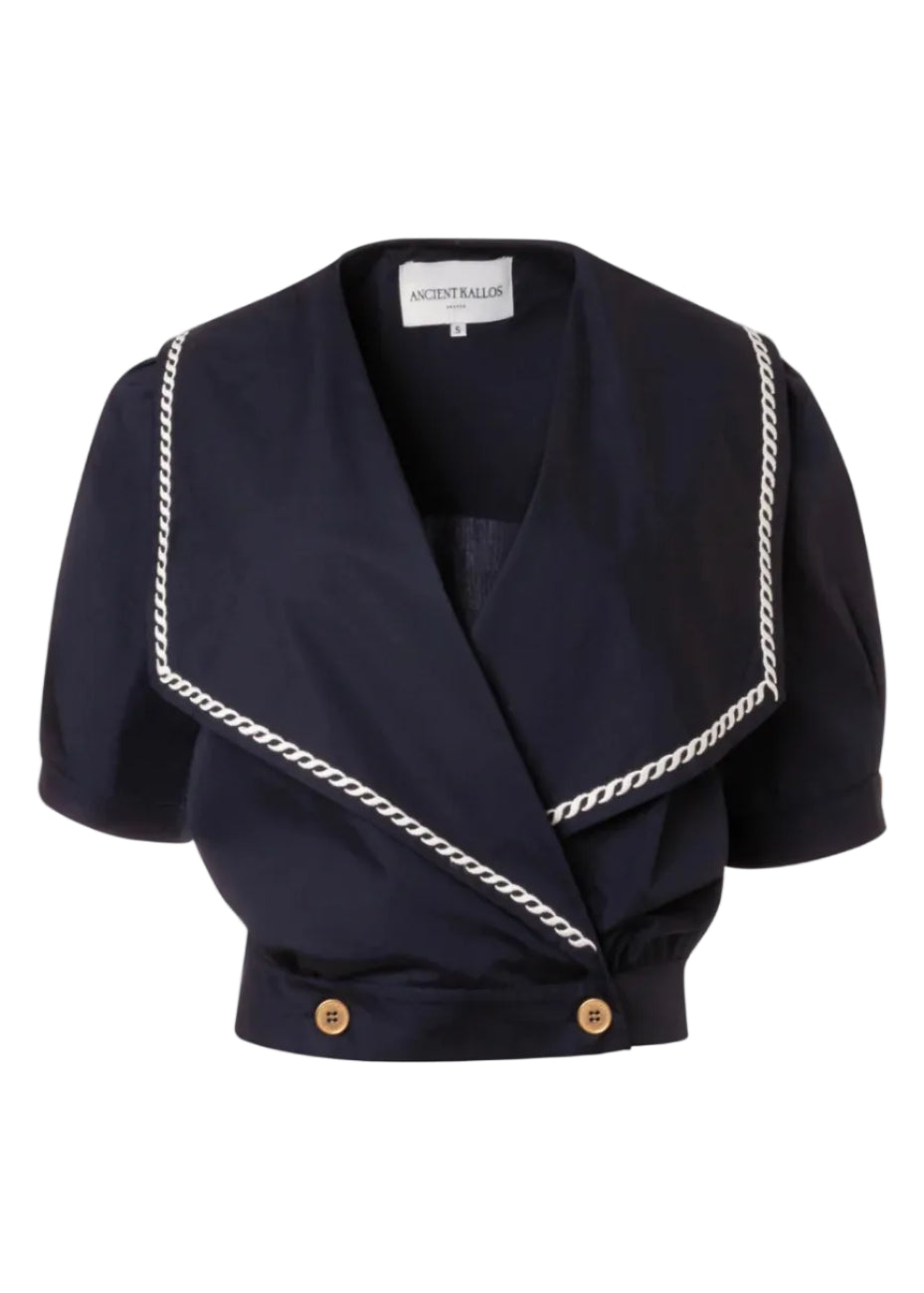 Desis Embroidered Sailor Navy Blue Shirt