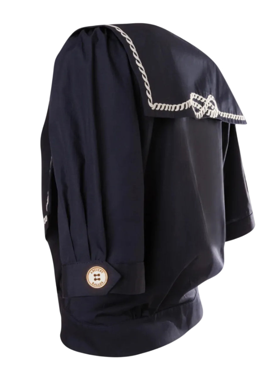 Desis Embroidered Sailor Navy Blue Shirt