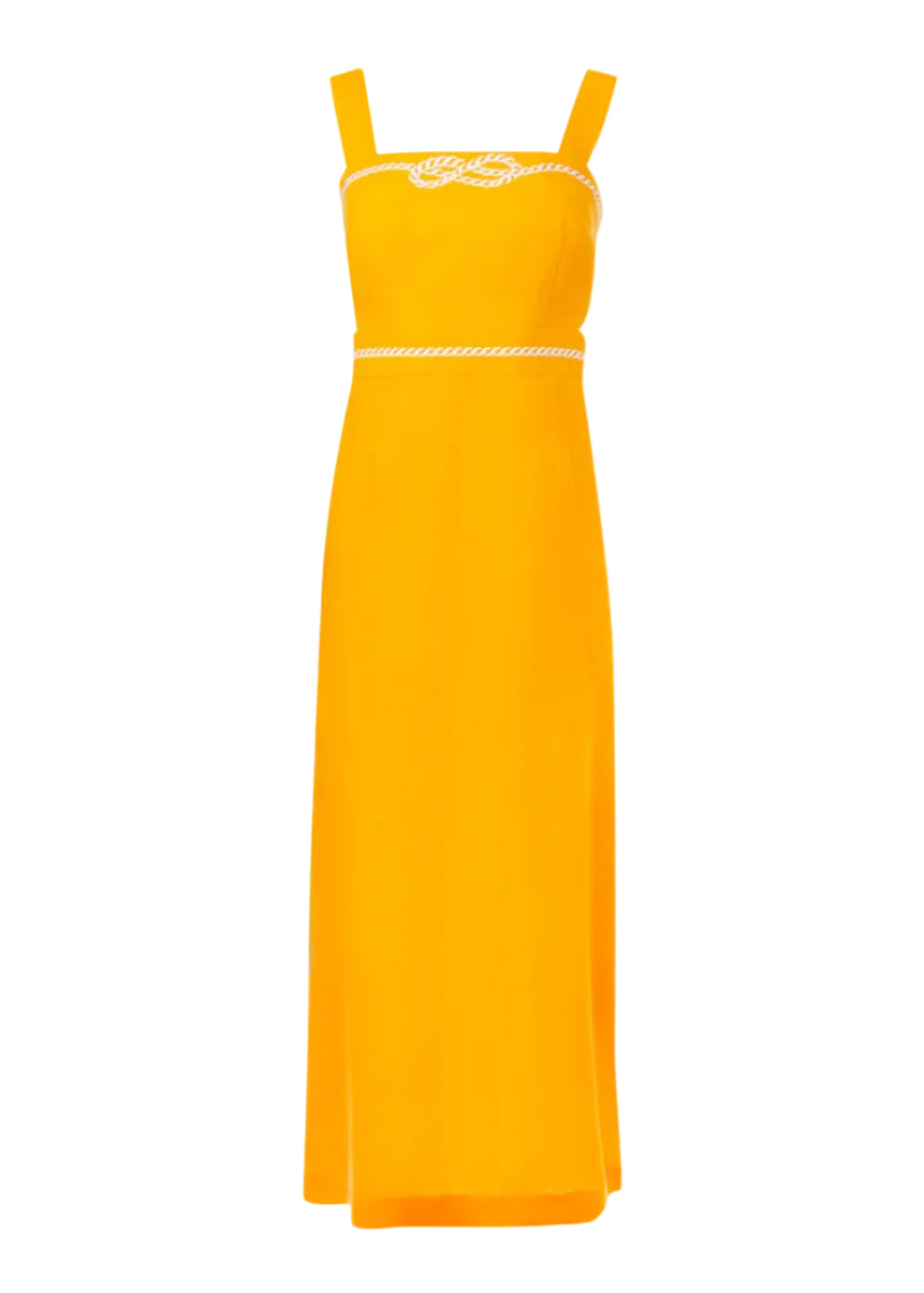 Desis Sunset Yellow Linen Dress