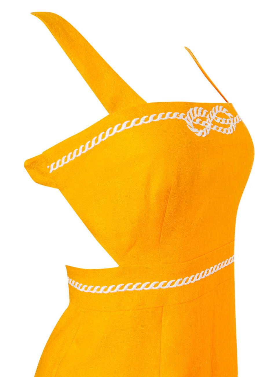 Desis Sunset Yellow Linen Dress