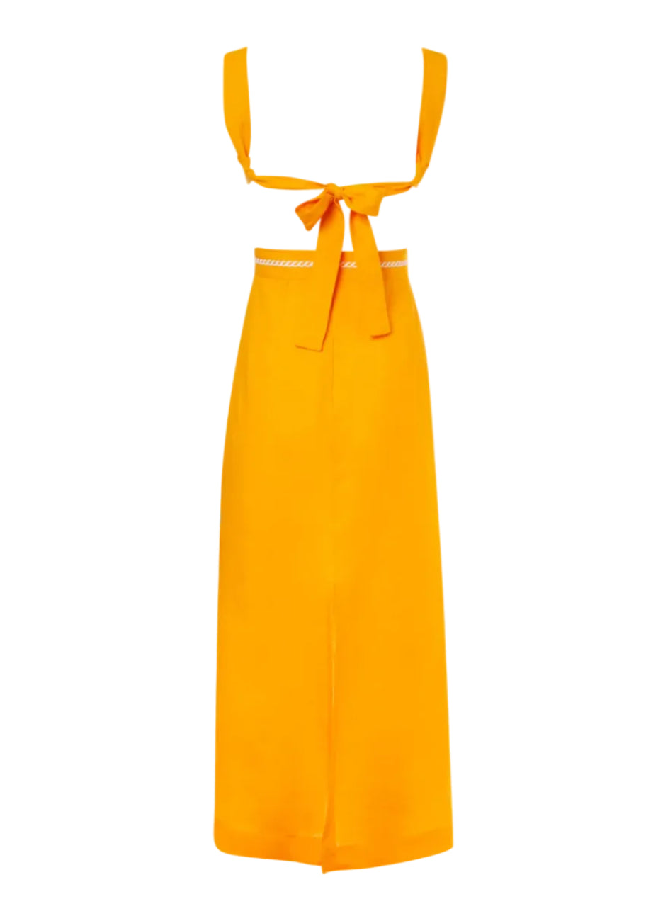 Desis Sunset Yellow Linen Dress