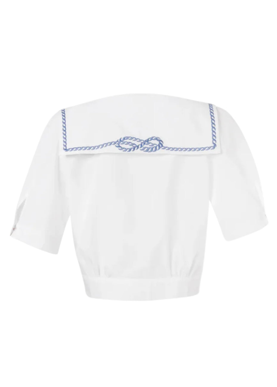Desis Embroidered Sailor White Shirt