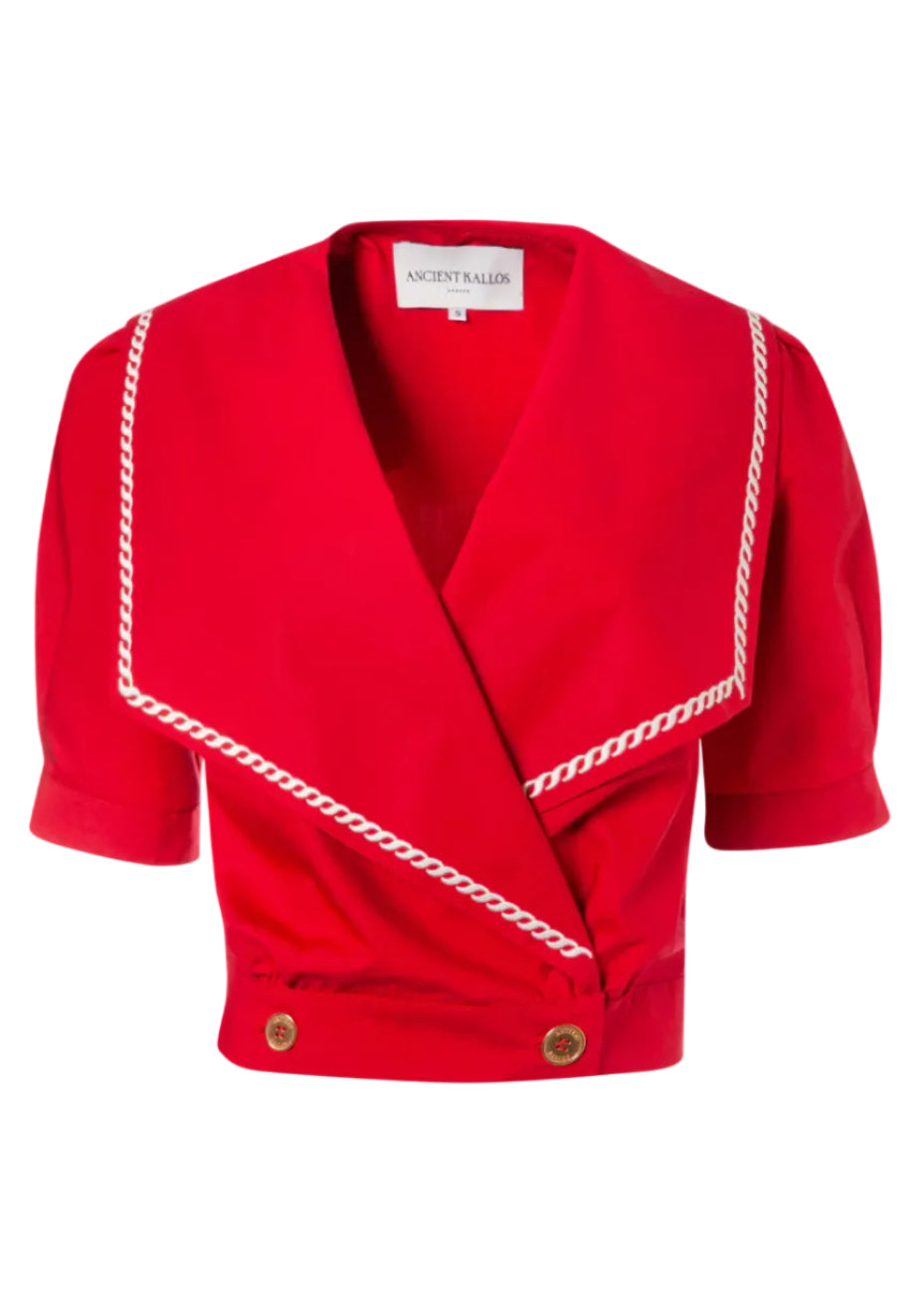 Desis Embroidered Sailor Cherry Shirt