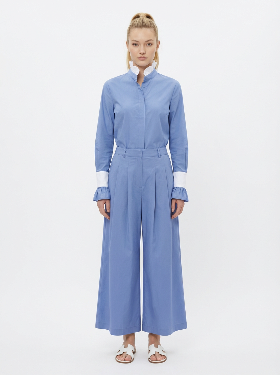 Alexa Blue Mauve Cropped Pants