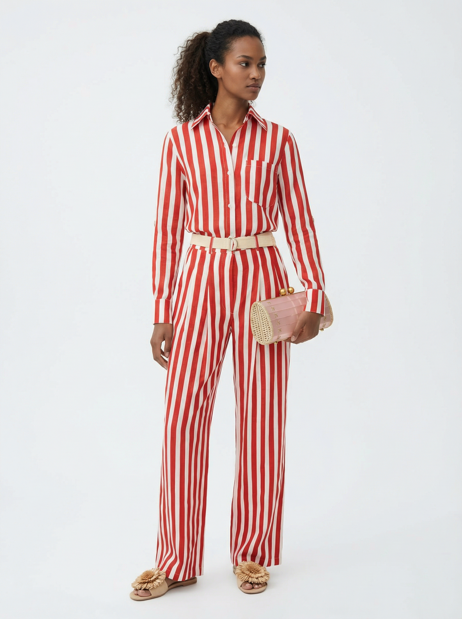 Rivera Linen Red Stripes Shirt