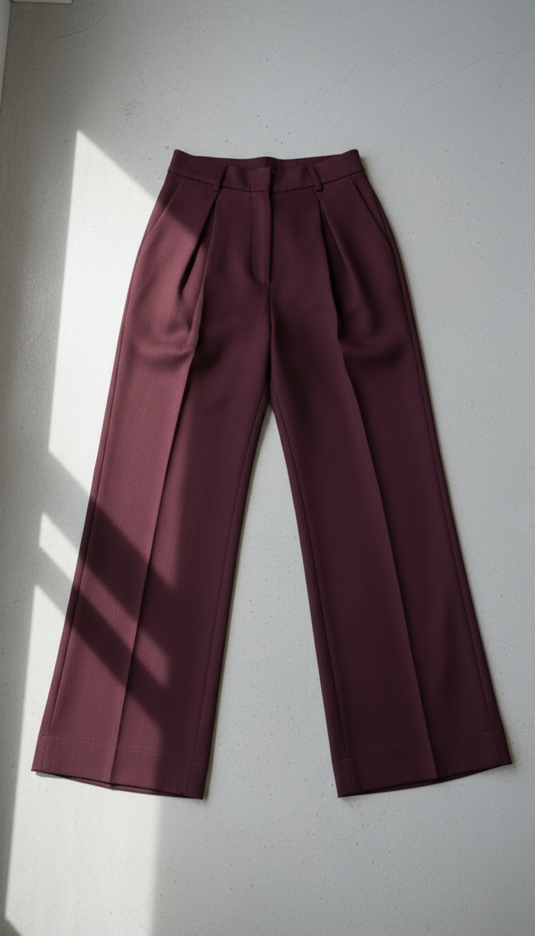 Pants With Pleats Bordeaux