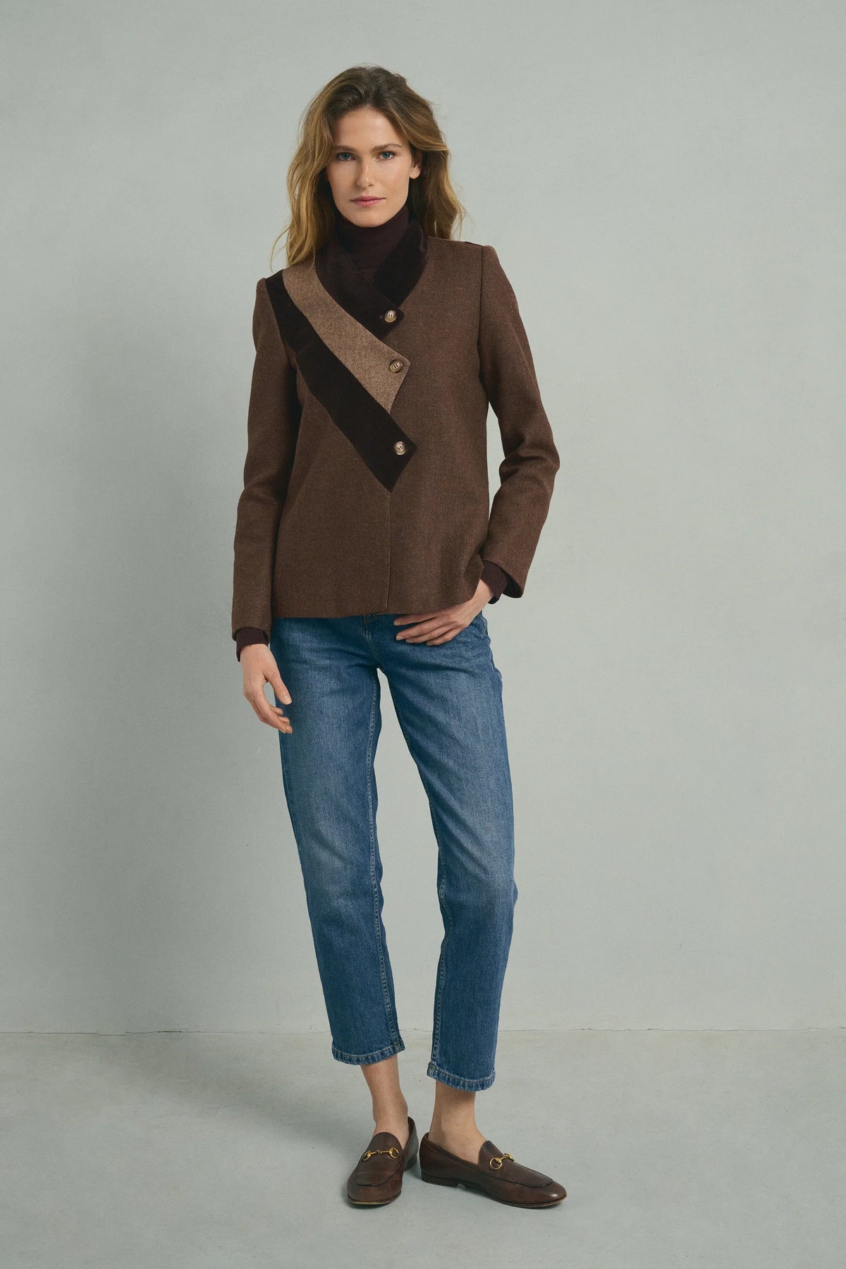 Brown Tricolor Blazer