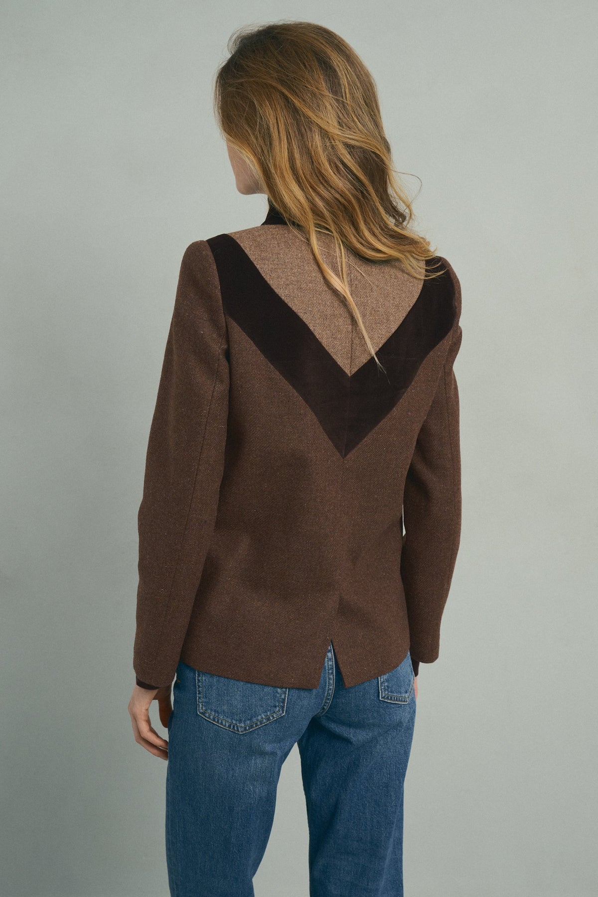 Brown Tricolor Blazer
