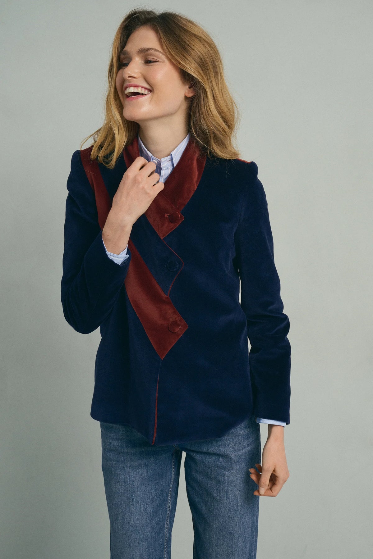 Navy Tricolor Blazer