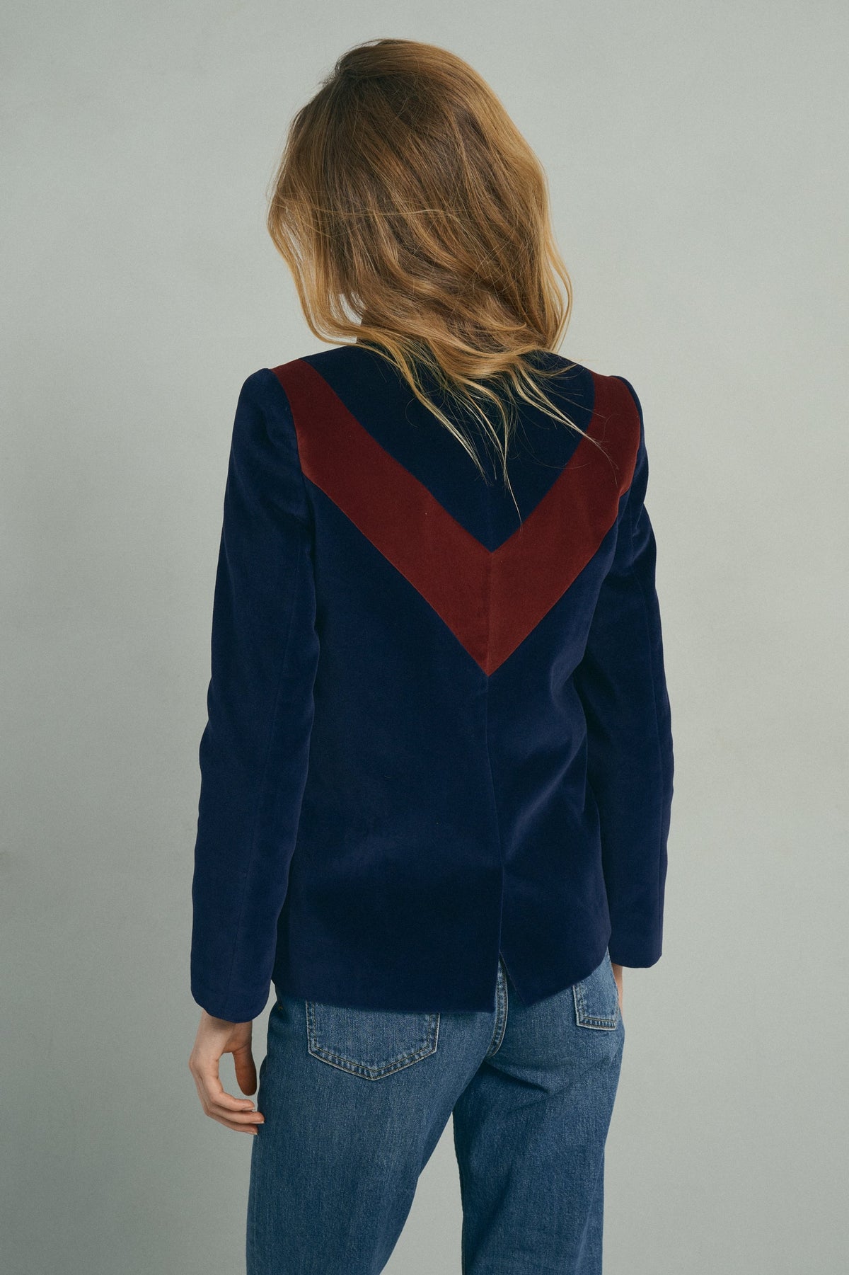 Navy Tricolor Blazer