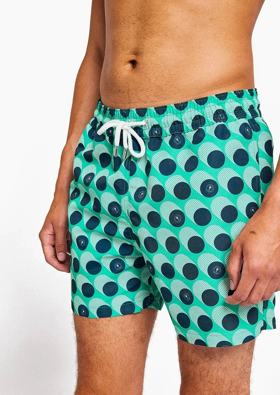 Sport Swim Shorts Bola De Frescobol Spring Green and Navy