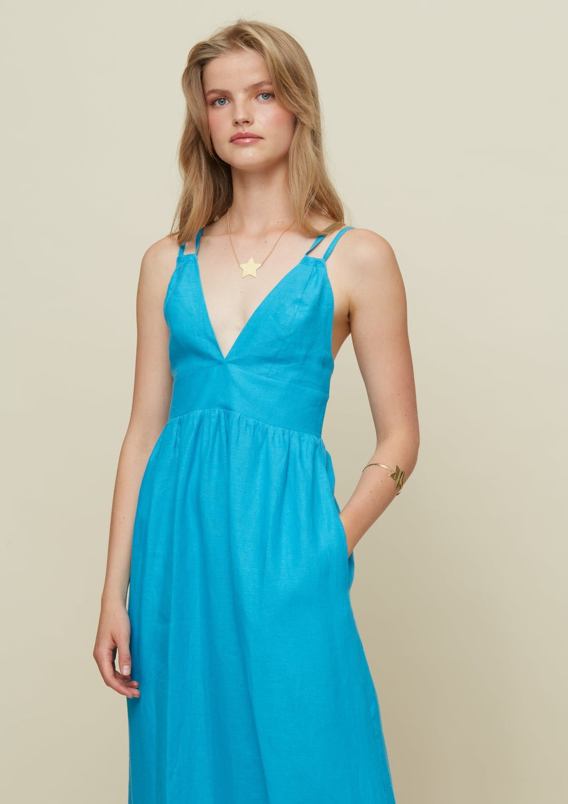 Galeria-Botanico Turquoise Dress-Justbrazil