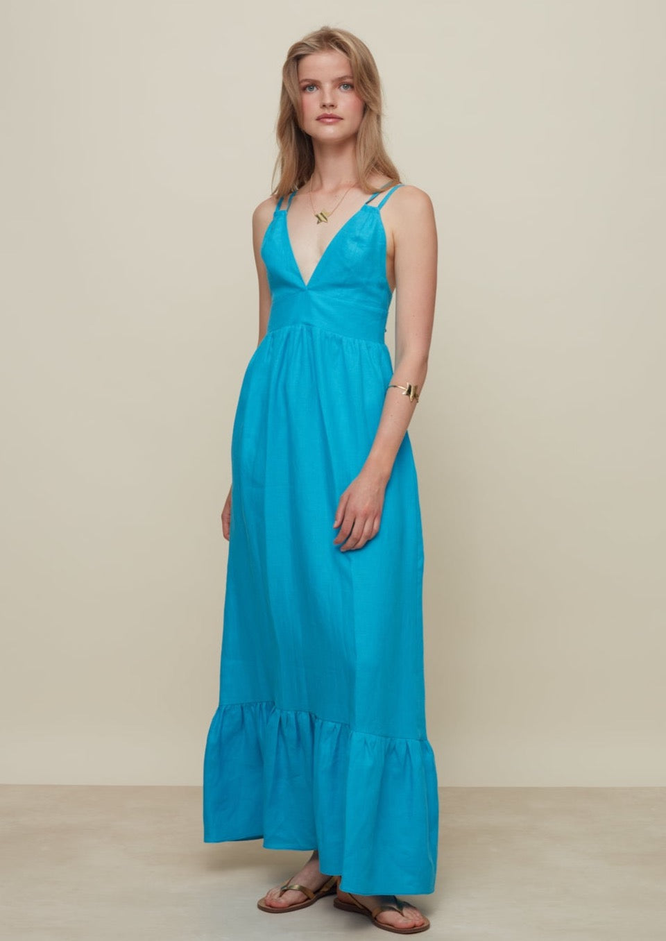 Galeria-Botanico Turquoise Dress-Justbrazil