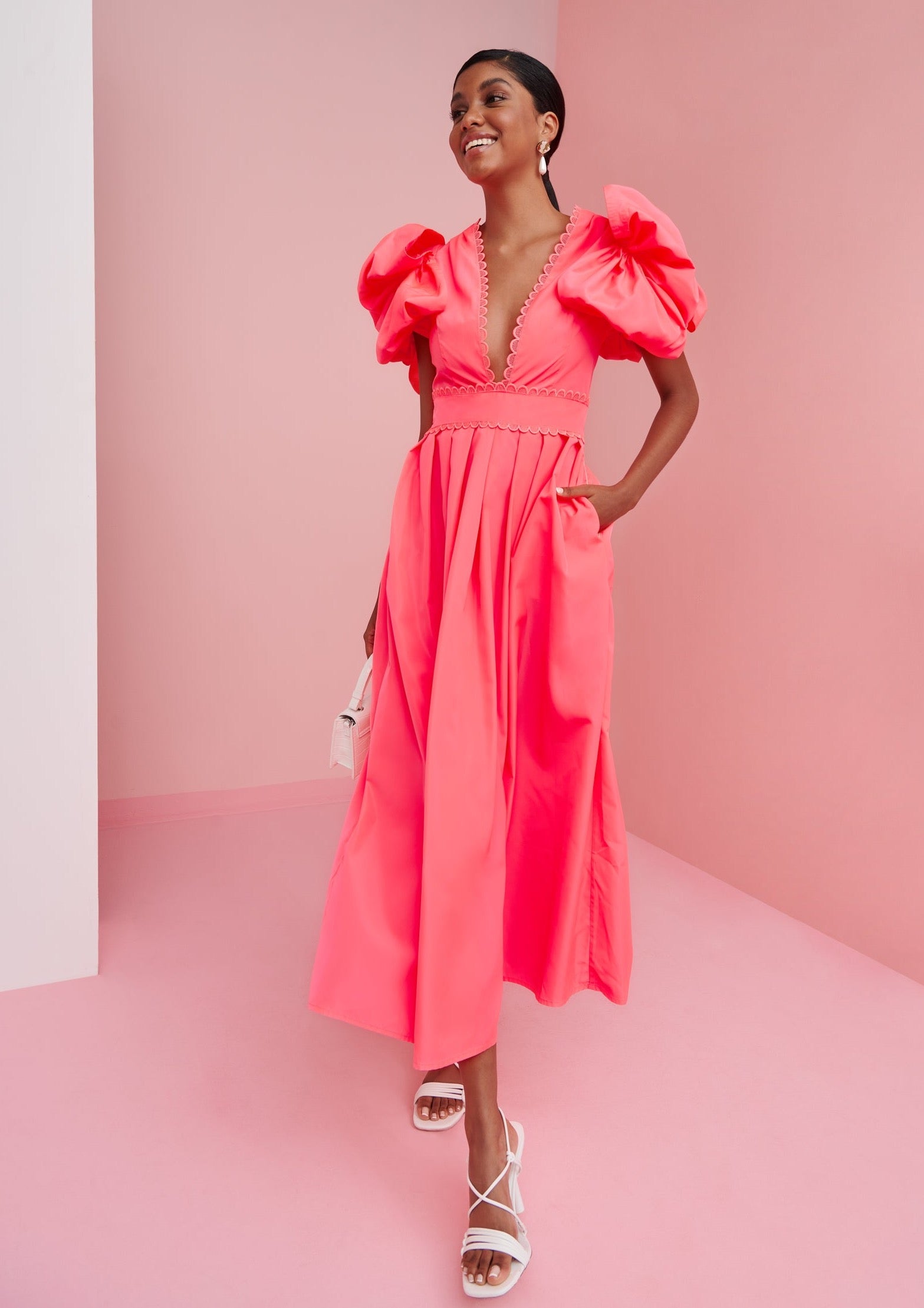 Celia B-Curazao Dress Neon Pink-Justbrazil