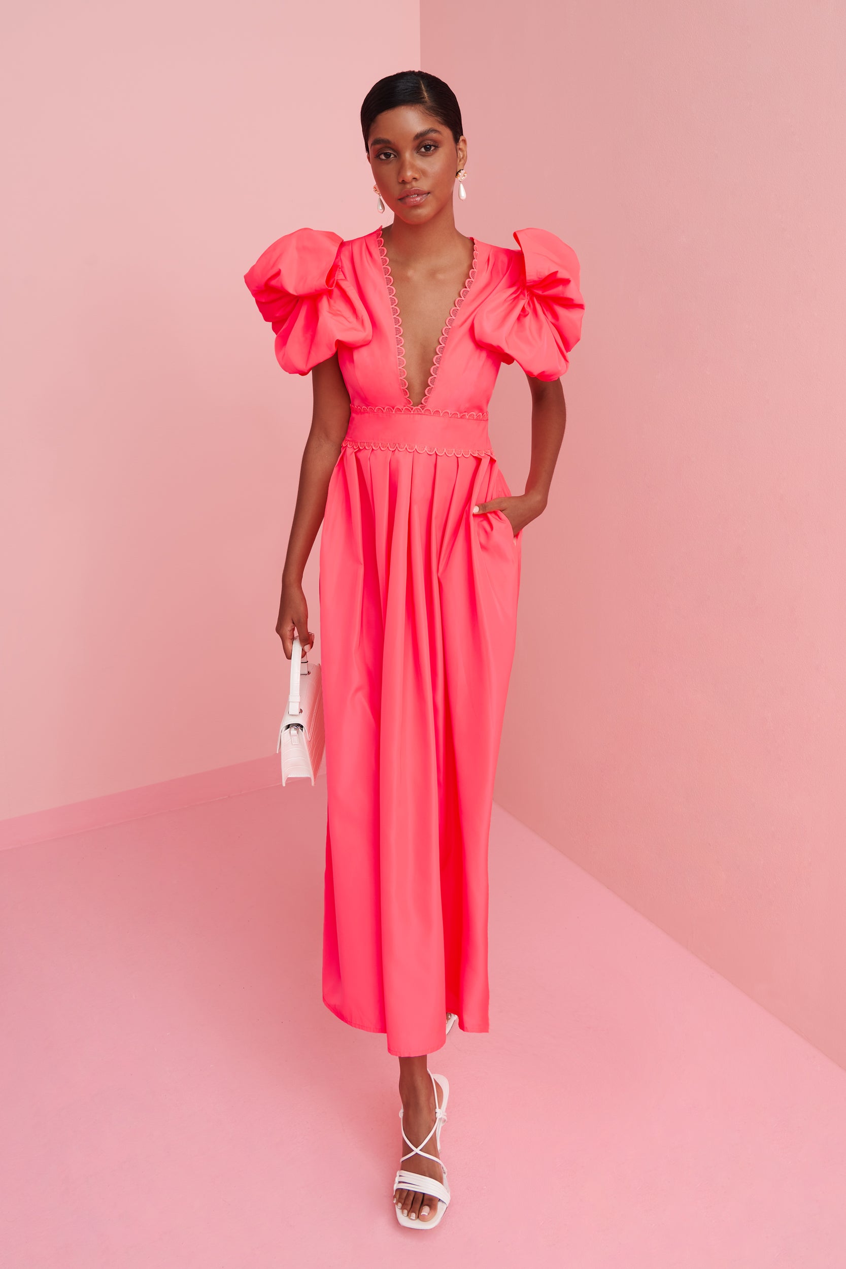 Celia B-Curazao Dress Neon Pink-Justbrazil
