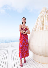 Cala de la cruz-Roge Gammimaagenta Dress-Justbrazil