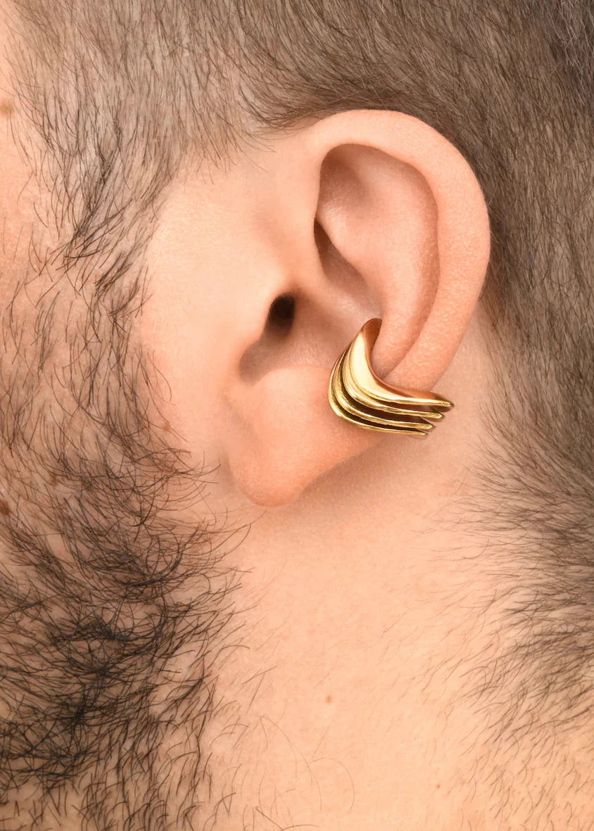 Wavy Triple Gold Ear cuff