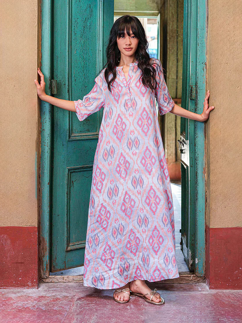 Cassia Dress Ikat Sorbet