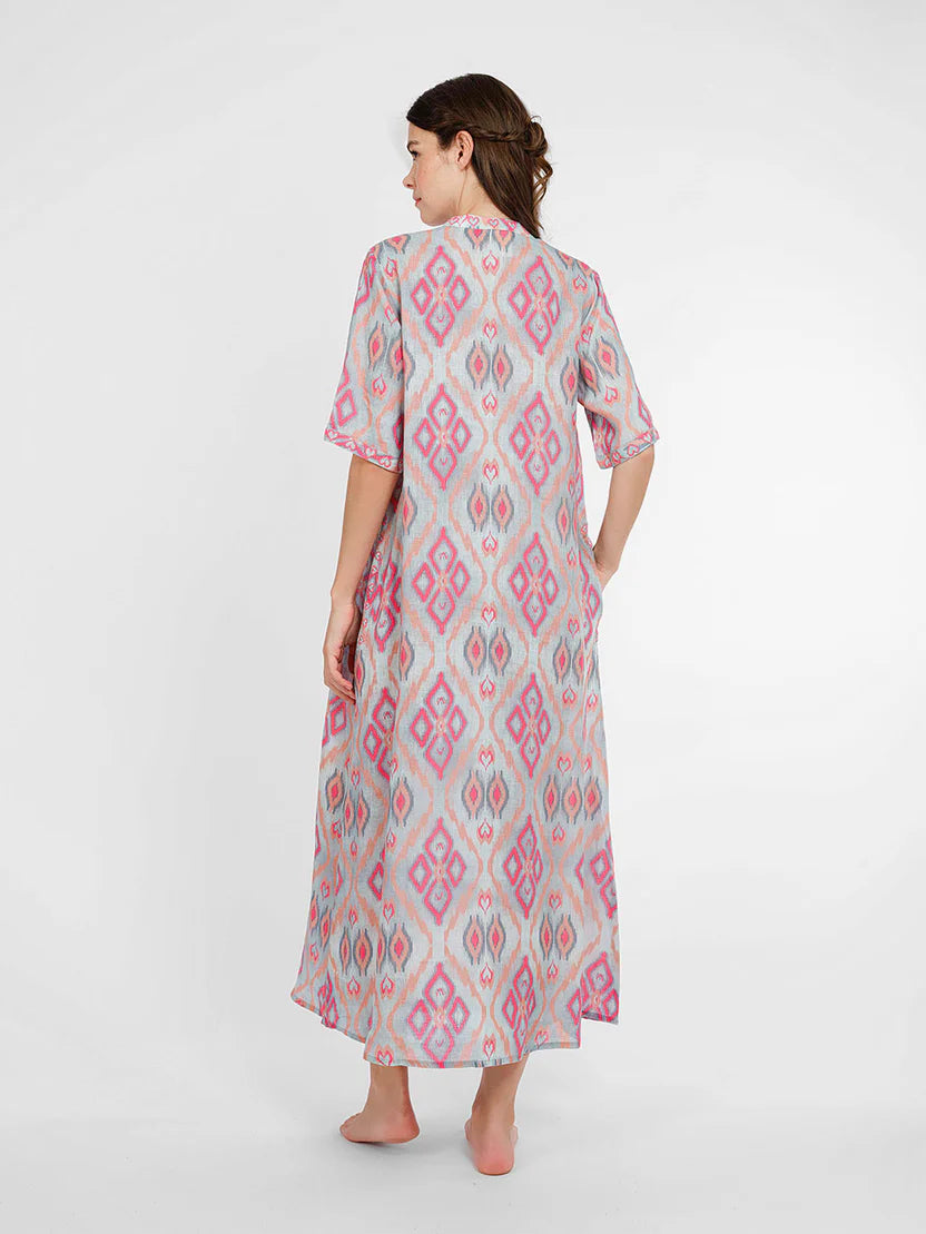 Cassia Dress Ikat Sorbet