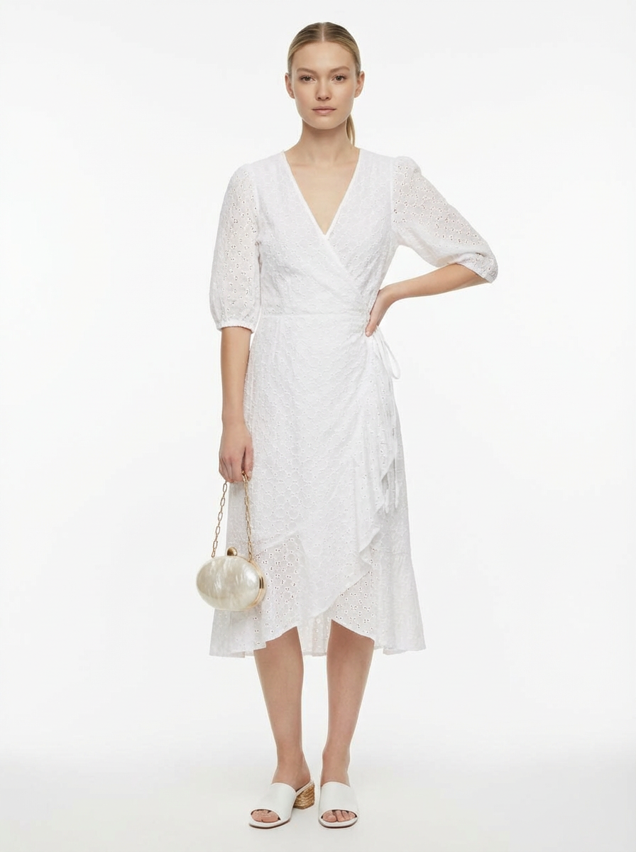 Crossed Ecru Dress