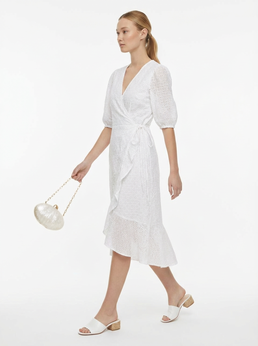 Crossed Ecru Dress