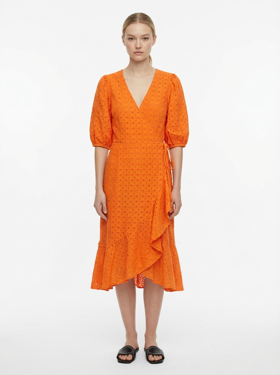 Crossed Papaya Dress