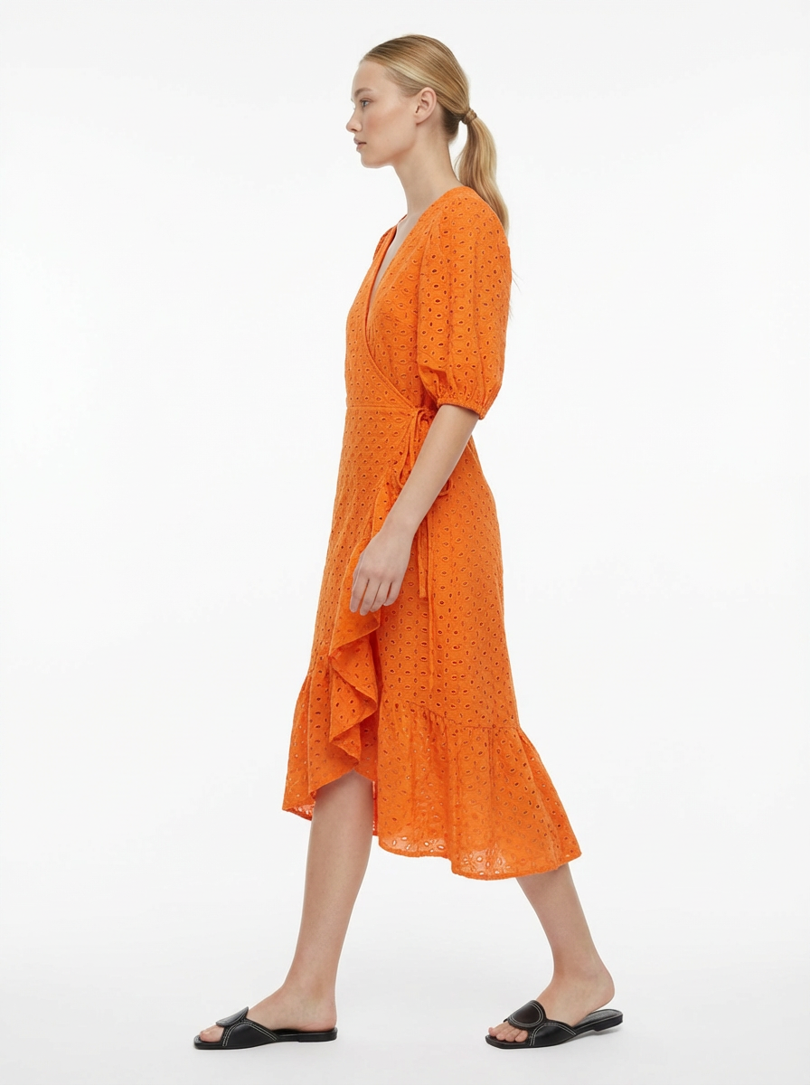 Crossed Papaya Dress